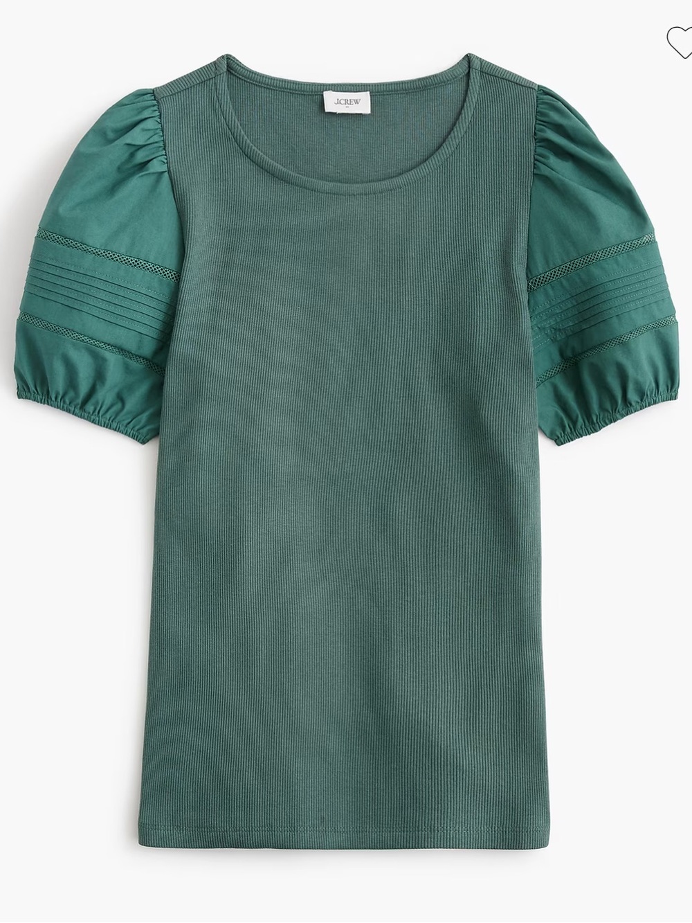 J crew pale spinach Puff-sleeve mixy top